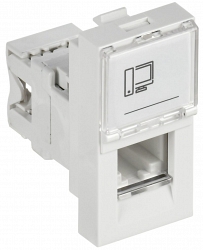 Розетка компьютерная RJ45 PRIMER РКИ-10-00-П-6 UTP кат.6 1 модуль белая (PR-KK40D-RI-0-1-C06U-K01)