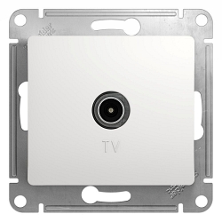Glossa розетка TV антенна коннектор, 1-местная, скрытой установки, механизм, белый (GSL000193)