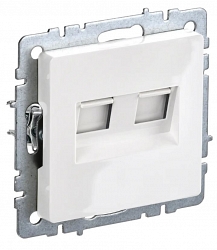 Розетка компьютерная 2-местная RJ45 BRITE РК10-2-БрБ кат.5E белый (BR-K20-1-K01)