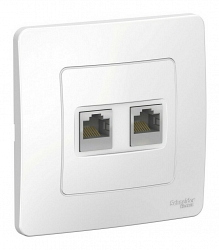 BLANCA розетка RJ45, 2-местная, кат. 5Е, скрытой установки, белый (BLNIS045451)