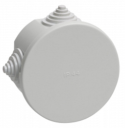 Коробка распаячная КМ41237 D75х40 открытой проводки IP44 4 гермоввода серая (UKO11-075-040-000-K41-44)
