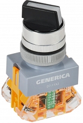 Переключатель D7-11х2 на 2 положения 1NC+1NO черный GENERICA (BSW50-11х2-3-21-2-K02-G)