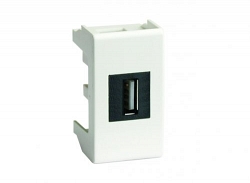 Розетка USB 2.0 Brava 1 модуль белая (76200B)