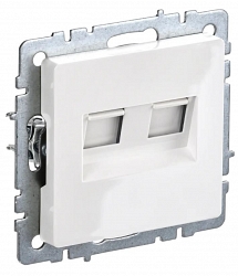 Розетка 2-местная RJ11+RJ45 BRITE РК/Т12-БрБ кат.5E белый (BR-KT20-O-1-K01)
