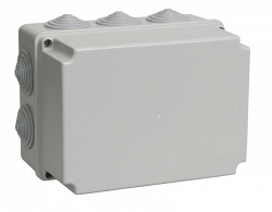 Коробка распаячная КМ41245 190х140х120 открытой проводки IP44 10 гермовводов серая (UKO10-190-140-120-K41-44)