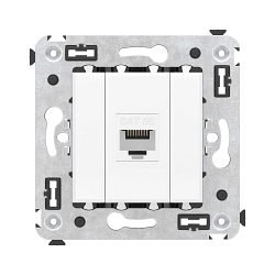 Розетка RJ-45 в стену, кат.5E, Avanti, одинарная, белое облако (4400663)