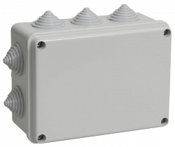 Коробка распаячная КМ41241 150х110х70 открытой проводки IP44 10 гермовводов серая (UKO10-150-110-070-K41-44)