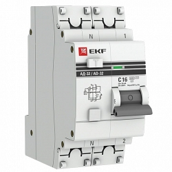 АД-32 1P+N 16А (С) 10мА тип AC эл. 4,5кА  PROxima (DA32-16-10-pro)