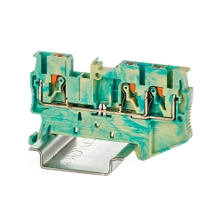 Клемма заземления, 3 точки подключения, 2.5 кв.мм (VPR-2.5-TWIN-PE-YG)