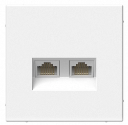 ArtGallery розетка двойная RJ45, кат. 6Е, скрытой установки, механизм, белый (GAL000188)