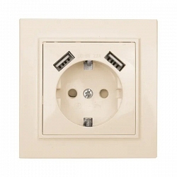 Минск Розетка 1-мест. СП с/з 16А (ERR16-028-200-2USB)
