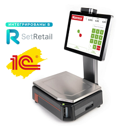 Mertech 3686 - Весы с печатью этикеток M-ER 727 PM-32.5 (VISION-AI 15", USB, Ethernet, Wi-Fi)