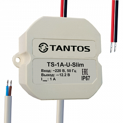 Tantos TS-1A-U-Slim - Источник вторичного электропитания 12В, 1А в корпусе IP67 (всепогодный) для скрытой установки в короба, распределительные коробки