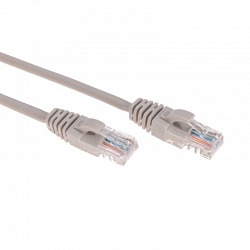 Патч-корд U/UTP, CAT 5e, RJ45-RJ45, 26AWG, LSZH, серый, 0,3м  REXANT (02-0100-03)