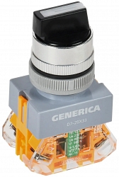 Переключатель D7-20х33 на 3 положения 1NC+1NO с самовозвратом черный GENERICA (BSW50-20х33-3-22-3-K02-G)