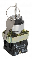 Переключатель LAY5-BG45 на 2 положения с ключом без фиксации NO+NC (BSW80-BG-2-K02)