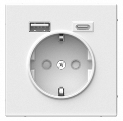 ArtGallery розетка 1-местная с USB тип-A+C, скрытой установки, механизм, белый (GAL000132)
