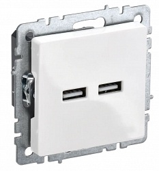 Розетка USB BRITE A+A 5В 3,1А РЮ10-1-БрБ белый (BR-U21-D31-K01)