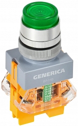 Кнопка управления D7-11D d=22мм с подсветкой зеленая GENERICA (BBT50-11D-3-12-K06-G)