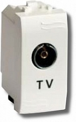 Розетка TV проходная Brava 1 модуль слоновая кость (75581S)