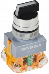 Переключатель D7-20х3 на 3 положения 1NC+1NO черный GENERICA (BSW50-20х3-3-21-3-K02-G)
