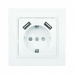 Минск Розетка 1-мест. СП с/з 16А (ERR16-028-100-2USB)