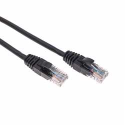 Патч-корд U/UTP, CAT 5e, RJ45-RJ45, 26AWG, LSZH, черный, 2м  REXANT (02-0102-2)