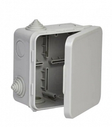 Коробка распаячная КМ открытой проводки с откидной крышкой 100х100х50 IP54 4 гермоввода серый GENERICA (UKO31-100-100-050-K03-54G)