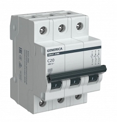 GENERICA ВА47-29М 3P C 20А 4,5кА (MVA21-3-020-C-G)