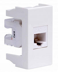 Розетка RJ-45 Viva 1 модуль кат.6A белая (45058)