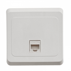 Этюд розетка RJ45, кат. 5Е, 1-местная, в сборе, скрытой установки, белый (KOMC-001B)