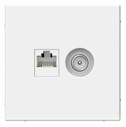 ArtGallery розетка двойная RJ45+TV, кат. 5Е, скрытой установки, механизм, белый (GAL000189)