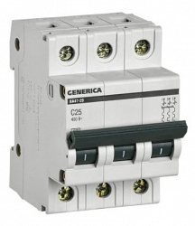 GENERICA ВА47-29 3P C 25А 4,5кА (MVA25-3-025-C)