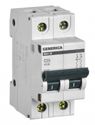 GENERICA ВА47-29 2P C 25А 4,5кА (MVA25-2-025-C)