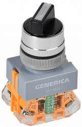 Переключатель D7-11х22 на 2 положения 1NC+1NO с самовозвратом черный GENERICA (BSW50-11х22-3-22-2-K02-G)