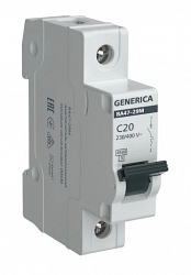 GENERICA ВА47-29М 1P C 20А 4,5кА (MVA21-1-020-C-G)