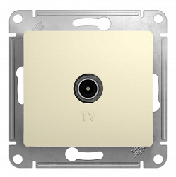 Glossa розетка TV антенна коннектор, 1-местная, скрытой установки, механизм, бежевый (GSL000293)