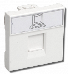 Розетка компьютерная RJ-45 PRIMER РКИ-20-00-П UTP кат.5e 2 модуля белая (CKK-40D-RI2-K01)