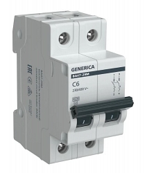 GENERICA ВА47-29М 2P C 6А 4,5кА (MVA21-2-006-C-G)