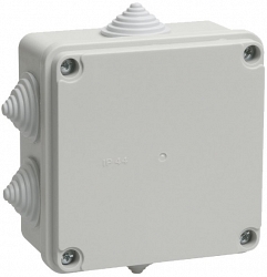 Коробка распаячная КМ41233 100х100х50 открытой проводки IP44 6 гермовводов серая (UKO11-100-100-050-K41-44)