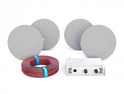 CVGAUDIO STUDYSET-C4W - Комплект звукового оборудования и коммутации для фоновой музыки и речи, встраиваемые АС, S до 60/80m2, белые АС