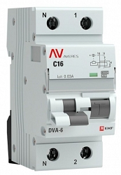 DVA-6 1P+N 16А (C) 30мА (A) 6кА  AVERES (rcbo6-1pn-16C-30-a-av)