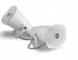 CVGAUDIO HPA15T - Рупорный громкоговоритель для систем Public Address, 1.9/3.8/7.5/15W — 100V, 8 Ohm - 15W, IP56,  пластиковый корпус, белый