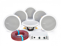 CVGAUDIO STUDYSET-C6W - Комплект звукового оборудования и коммутации для фоновой музыки и речи, встраиваемые АС, S до 80/100m2, белые АС