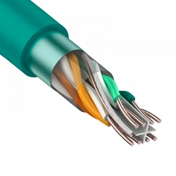 F/UTP, CAT 6, нг(А)-LSLTx, 4х2х0,575мм, 23AWG, INDOOR, SOLID, зеленый, 305м REXANT (01-0171)